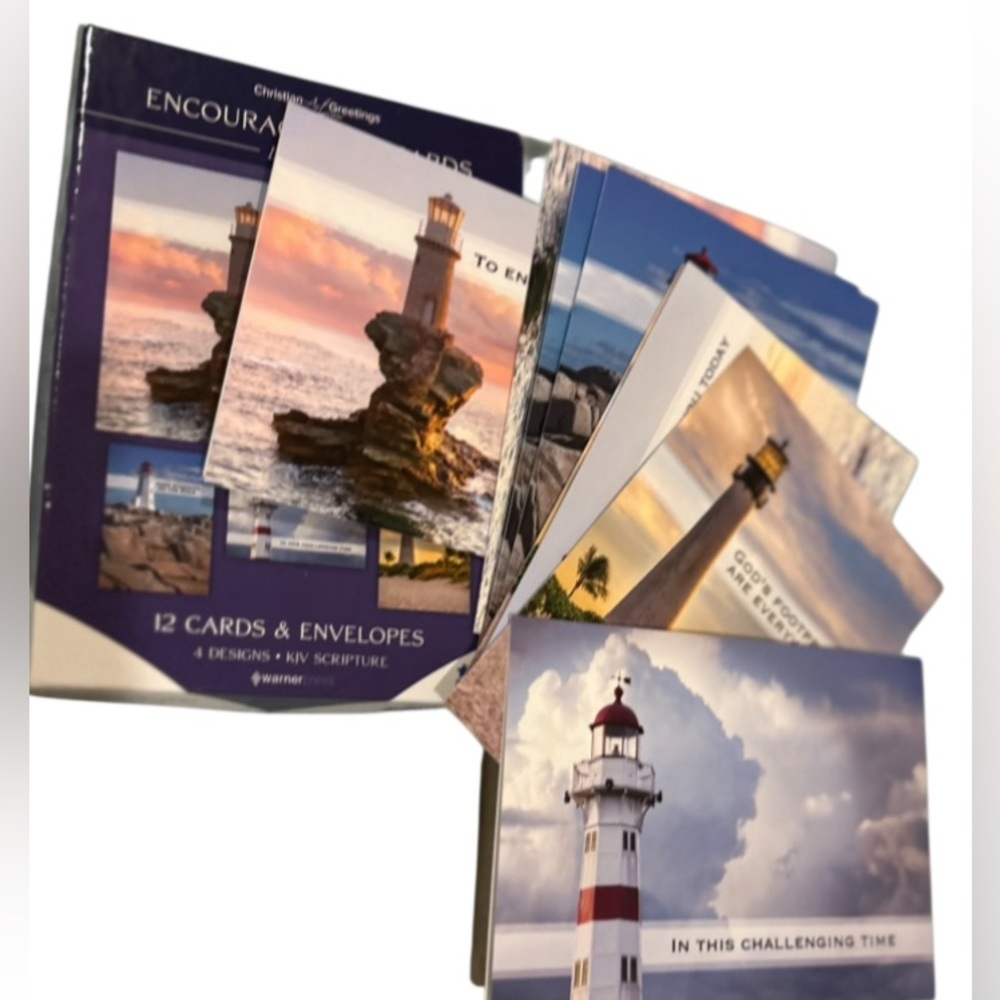 Lighthouse Greeting Card Set - Blue and White